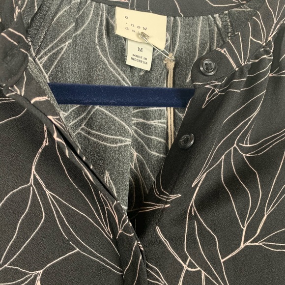 A new day black pink floral midi dress size M - Picture 6 of 8